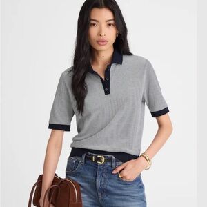 Madewell Striped Shrunken Polo Tee NWT